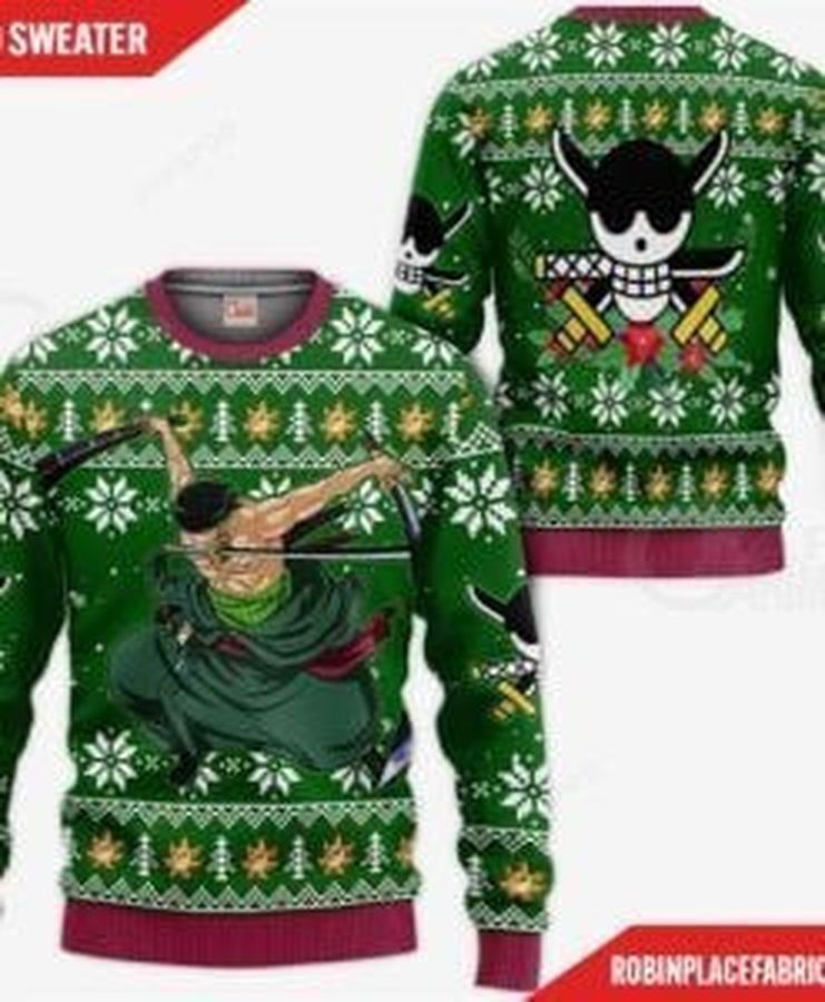 Zoro One Piece Ugly Christmas Sweater All Over Print Sweatshirt