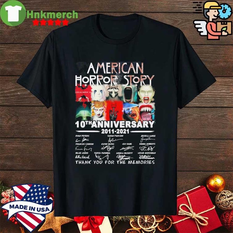 2011 2021  American Horror Story 10th anniversary thank You for the memories signatures shirt