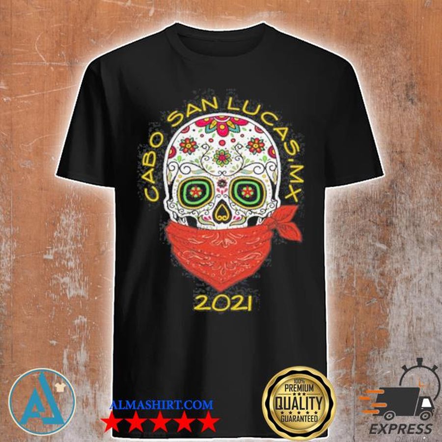 2021 cabo san lucas Mexico mx skull souvenir bandanna shirt
