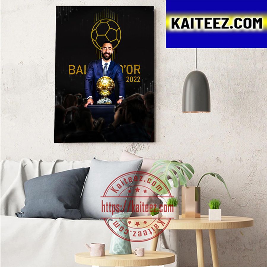 2022 Ballon D'or Winner Is Karim Benzema Real Madrid And France Player Art Decor Poster Canvas