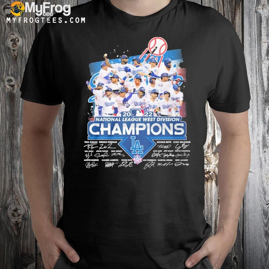 2022 national league west Division champions los angeles Dodgers signatures shirt