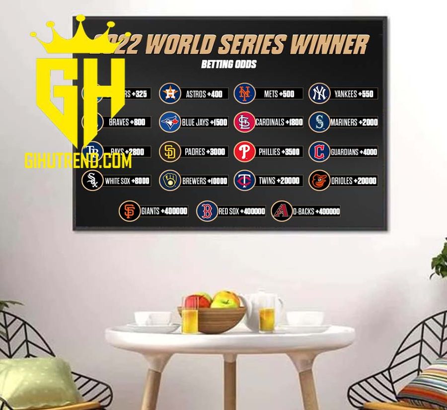 2022 World Series Winner Betting Odds MLB Poster Canvas