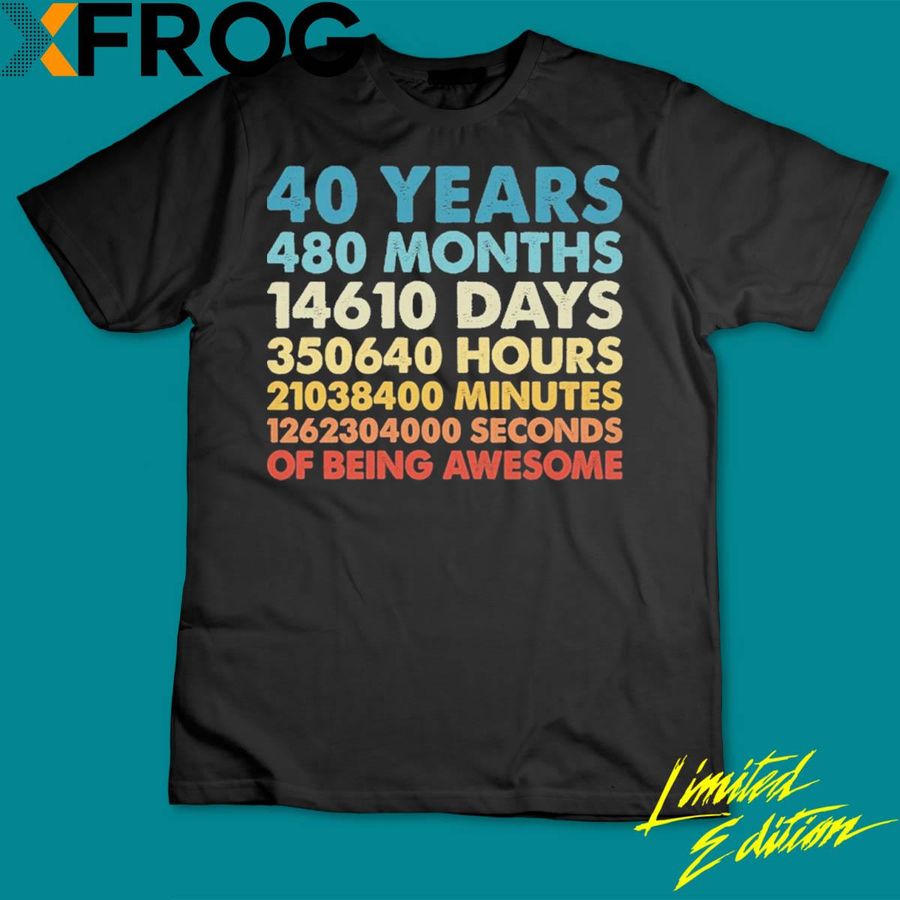 40 Years And 480 Months Of Being Awesome Shirt