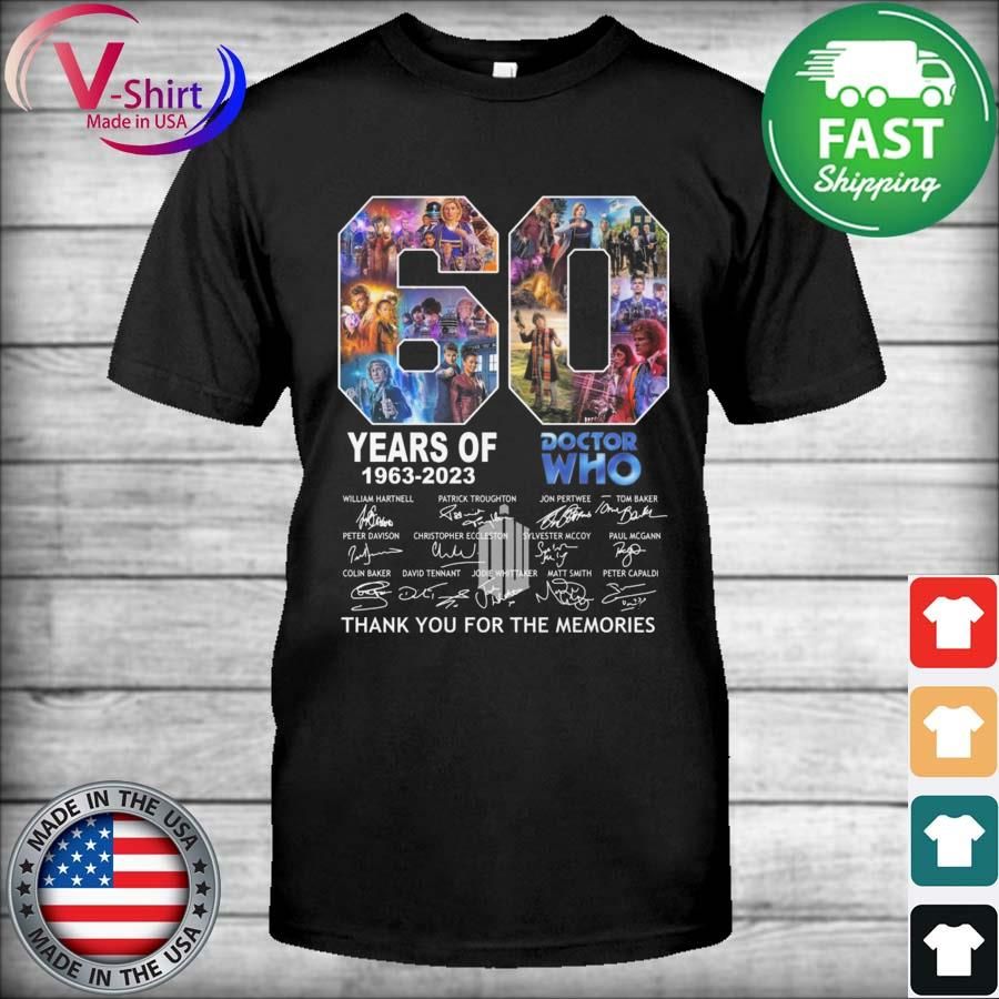 60 years of 1963 2023 Doctor Who thank you for the memories signatures shirt
