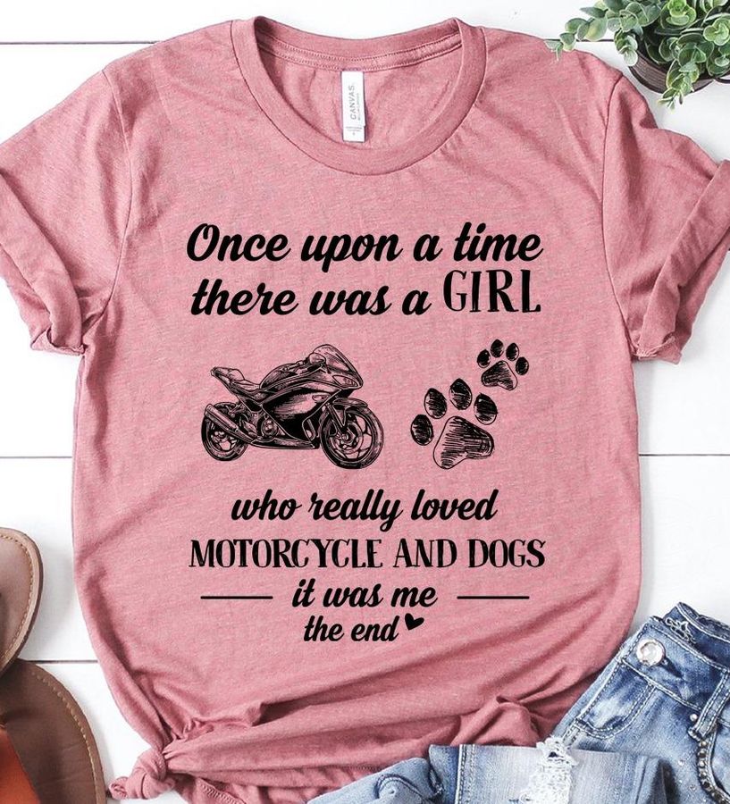 A Girl Loved Motorcycle And Dogs Shirt
