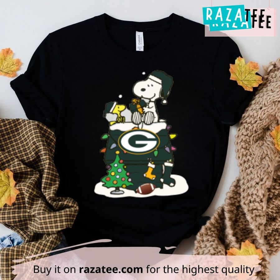 A Happy Christmas With Green Bay Packers Snoopy Unisex Jersey Tee, Gift For Family