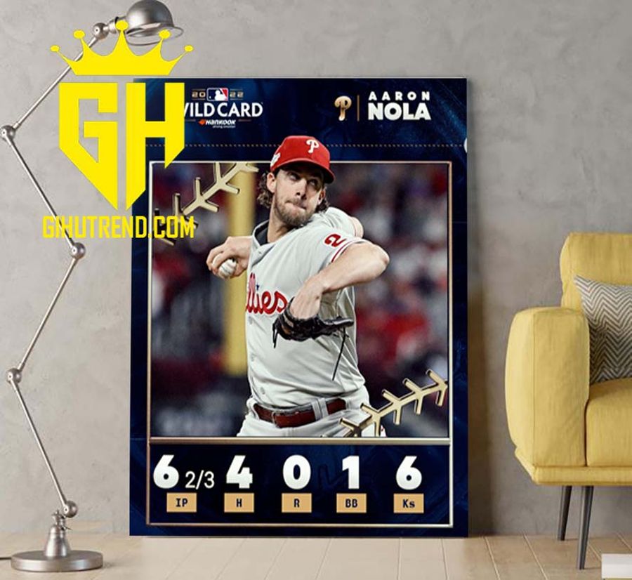 Aaron Nola Wild Card MLB 2022 Poster Canvas