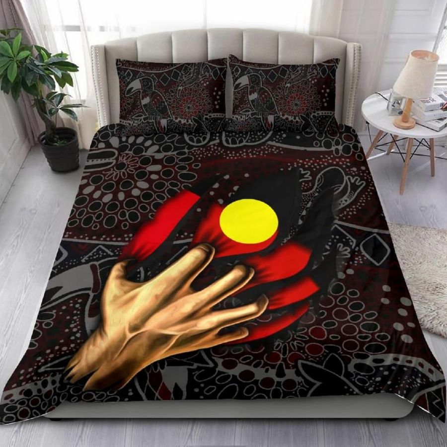 Aboriginal Flag Inside Aboriginal Bedding Set Duvet Cover Set