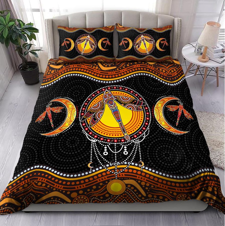Aboriginal Sun And Moon Dragonfly Bedding Set Duvet Cover Set