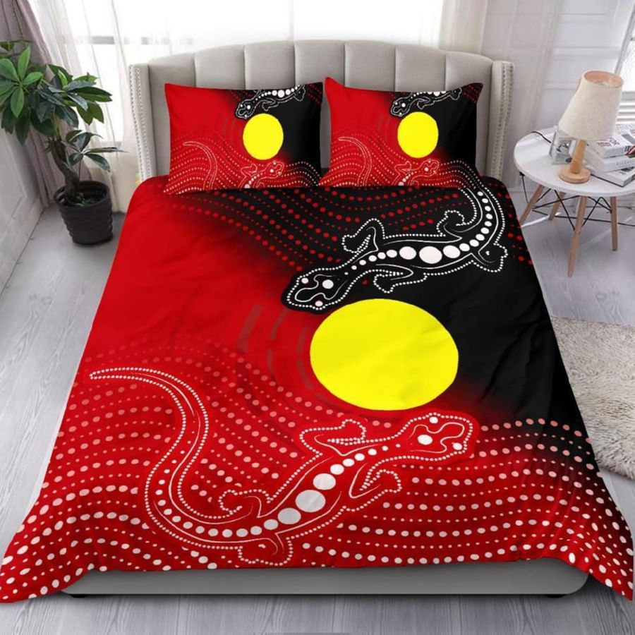 Aboriginal Two Indigenous Lizard Bedding Set Duvet Cover Set