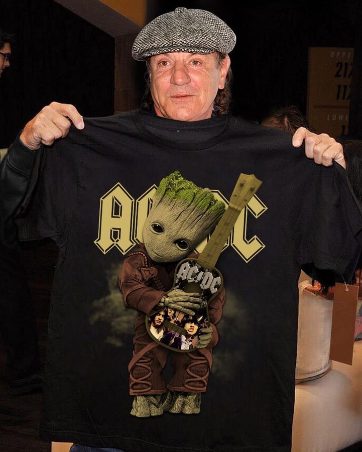 AC DC And The Baby Groot Shirt