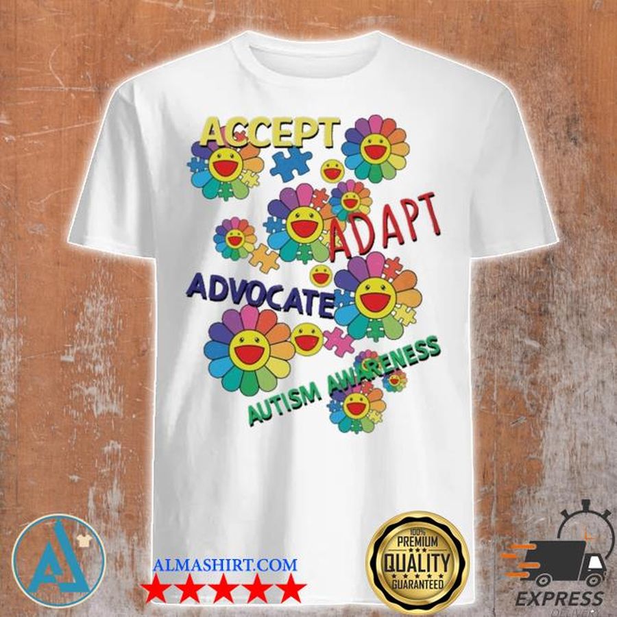 Accept adapt advocate autism awareness shirt