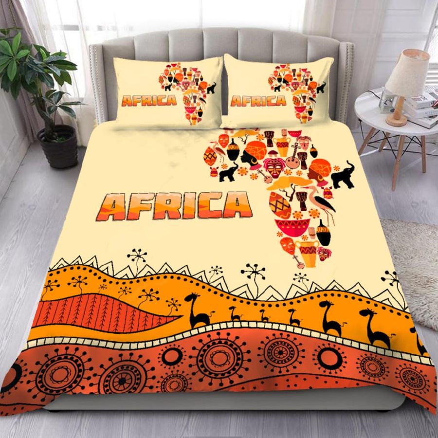 African Map Bedding Set Duvet Cover Set