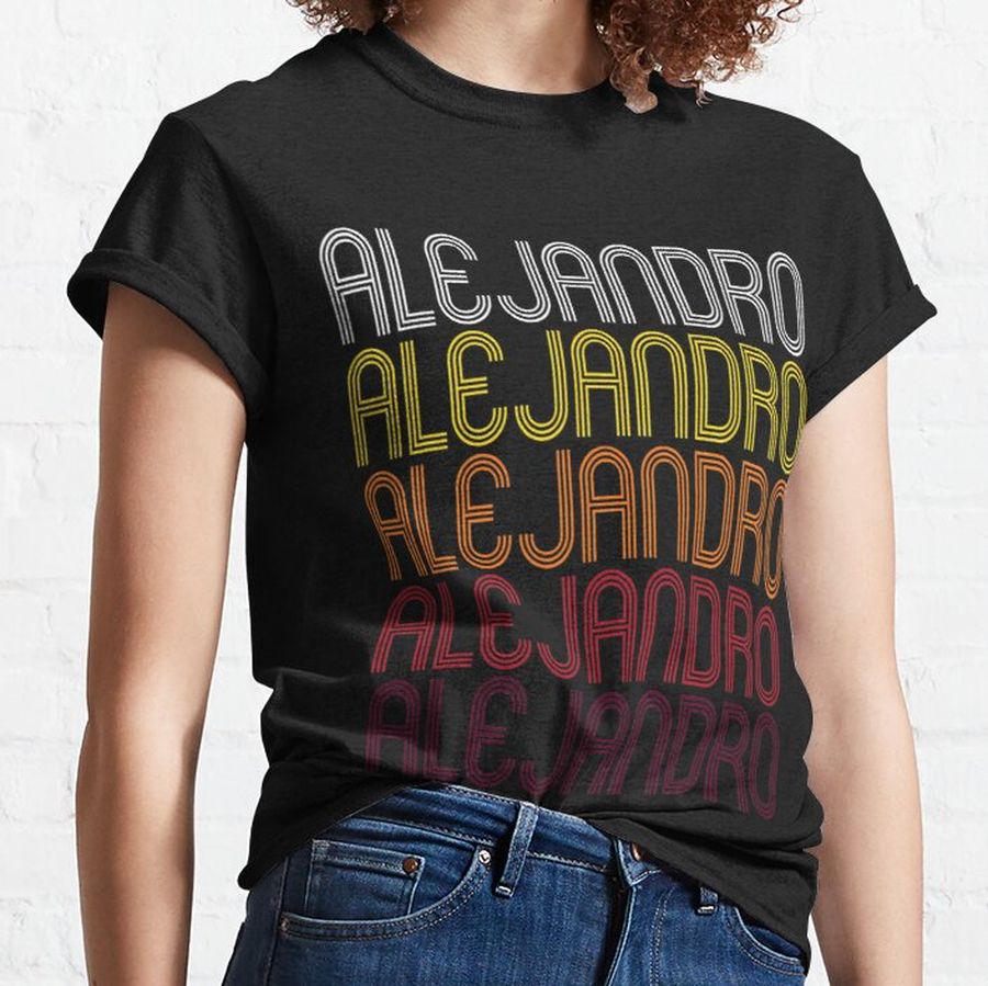 Alejandro Retro Wordmark Pattern - Vintage Style Classic T-Shirt