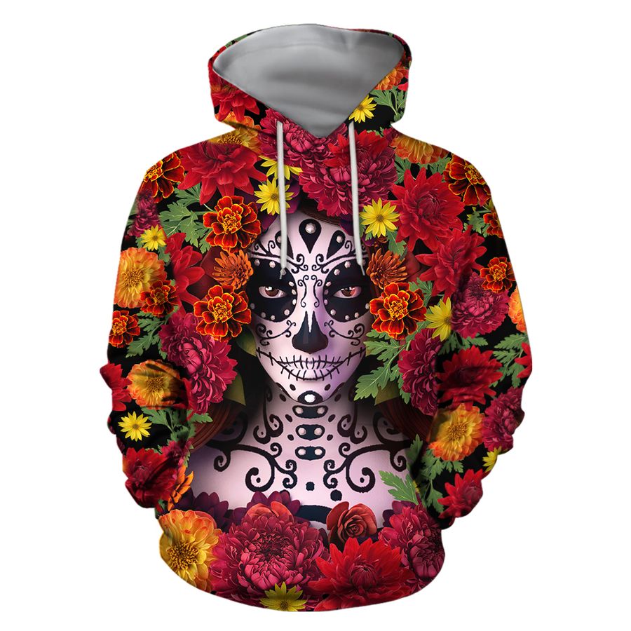 All Over Printed Mexico Day Of The Dead Hoodie TR0409206-MEI