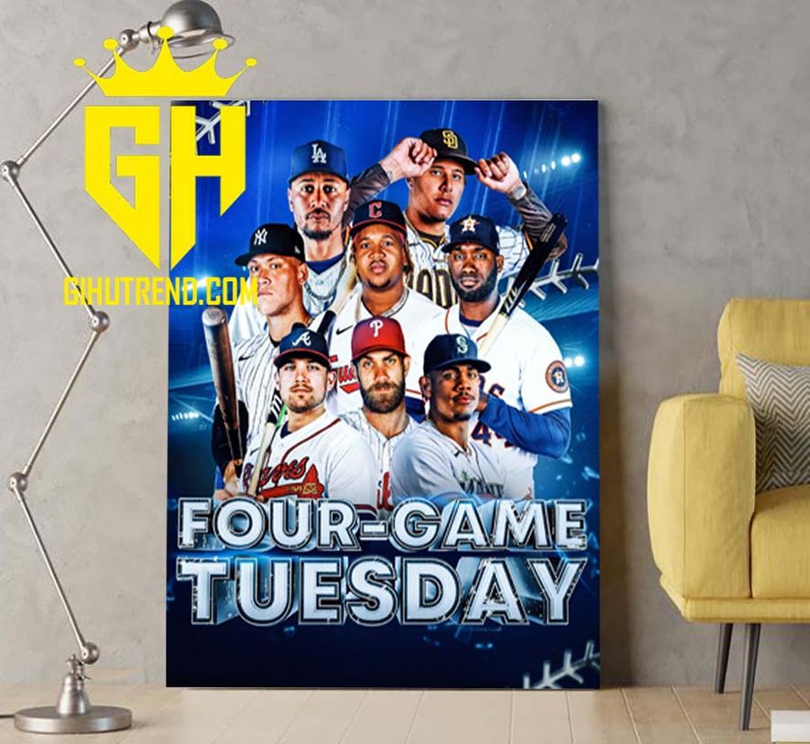 All Team MLB Four Game Tuesday Postseason MLB 2022 Poster Canvas