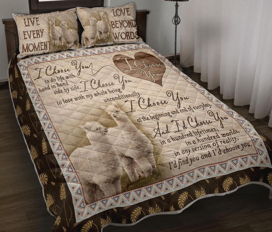 Alpaca I Choose You V Quilt Bedding Set