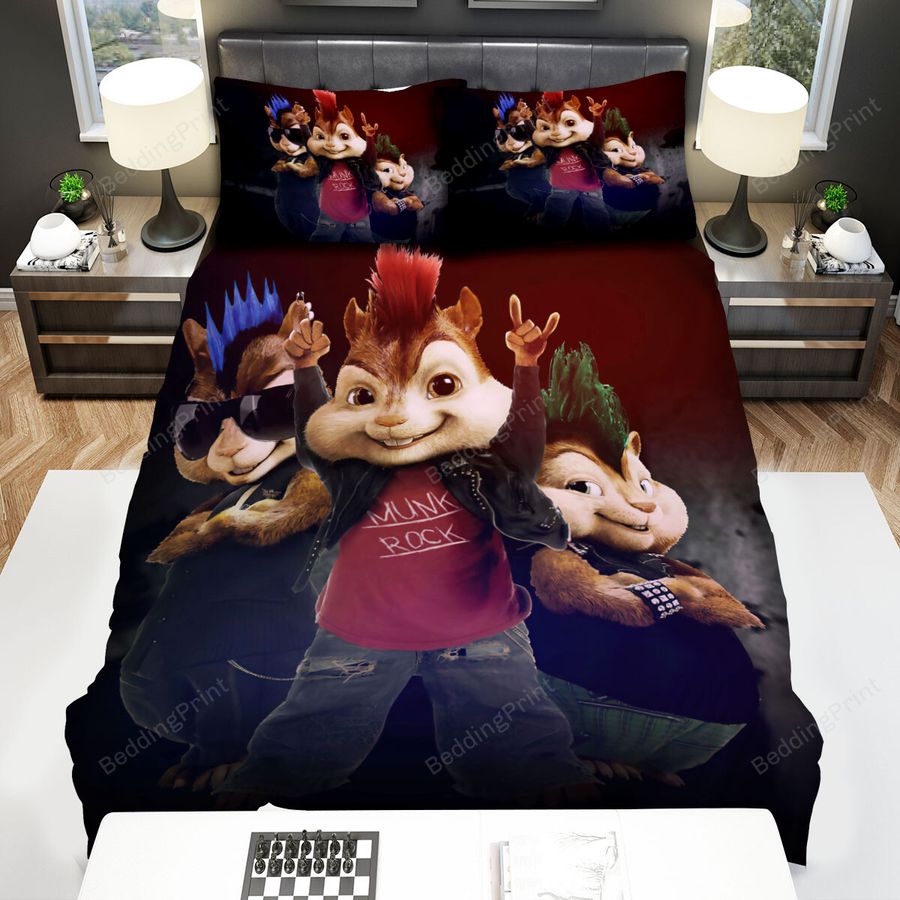 Alvin And The Chipmunks Group In 90S Style Bed Sheets Spread Duvet Cover Bedding Sets