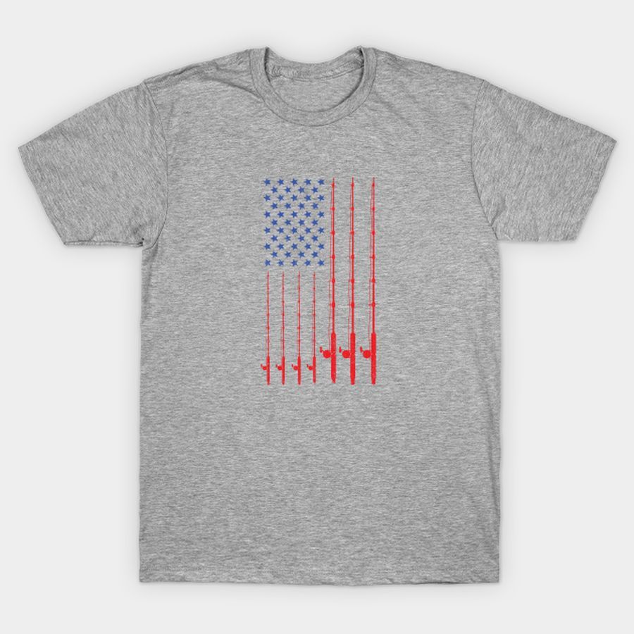 American Flag Fishing Poles Design T Shirt, Hoodie, Sweatshirt, Long Sleeve