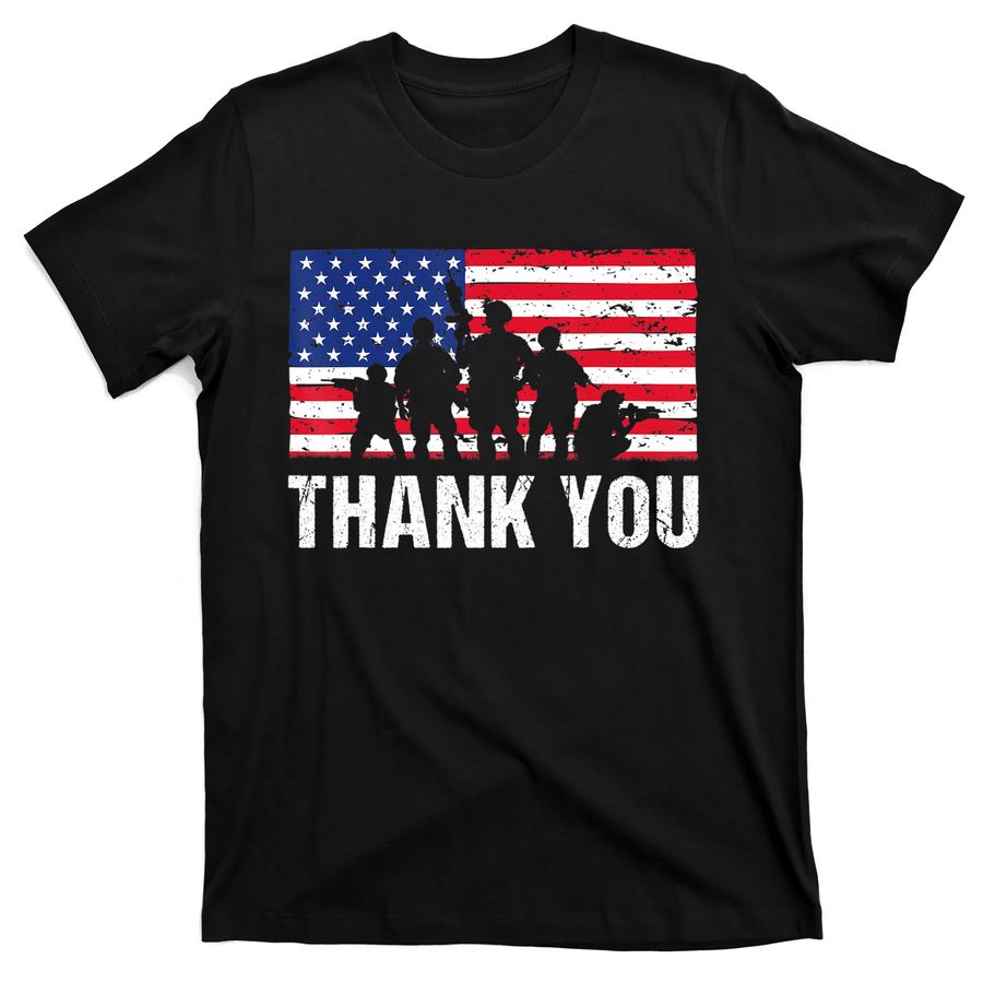 American Flag Soldiers Usa Thank You Veterans Proud Veteran T-Shirts