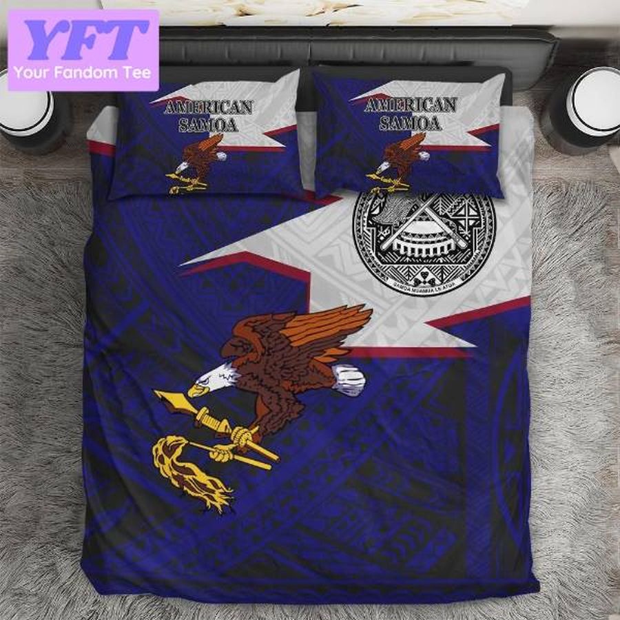 American Samoa Eagle Bluepolynesian Art 3D Bedding Set