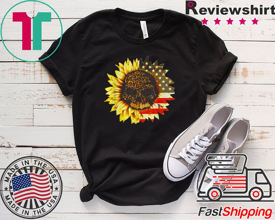 American Sunflower Skull Tee Shirt