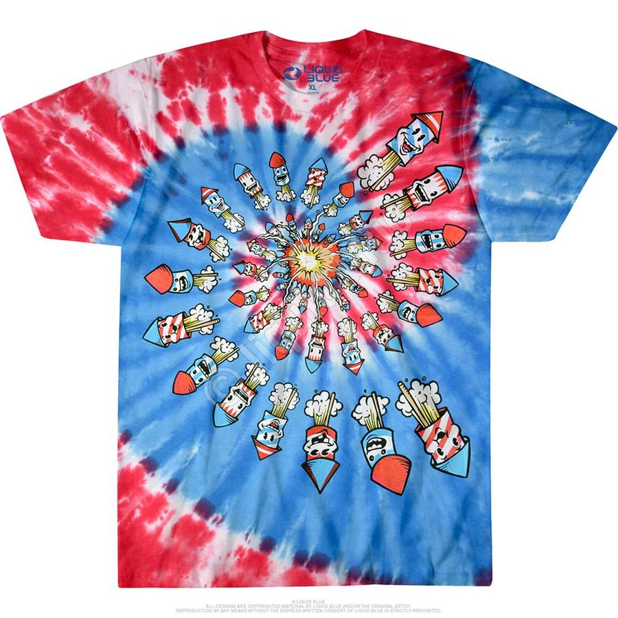 Americana Fireworks Spiral Tie-Dye T-Shirt - Special Order