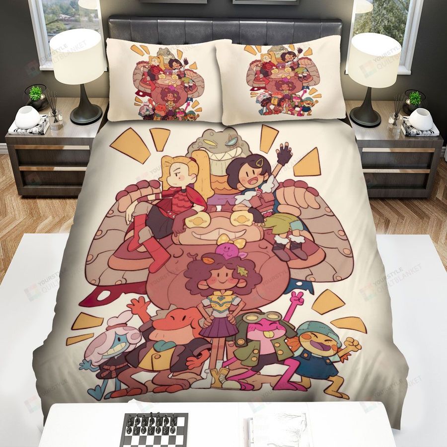 Amphibia Anne And Friends Chibi Illustration Bed Sheets Spread Duvet Cover Bedding Sets
