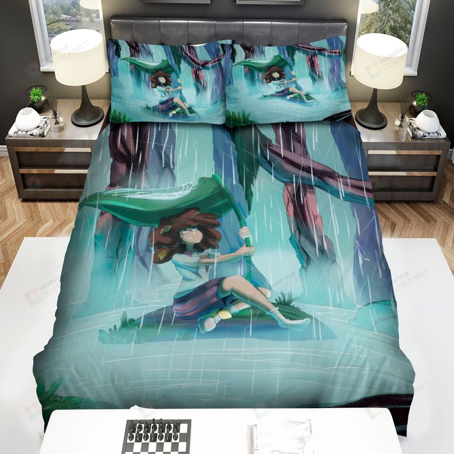 Amphibia Anne Under The Rain Artwork Bed Sheets Spread Duvet Cover Bedding Sets