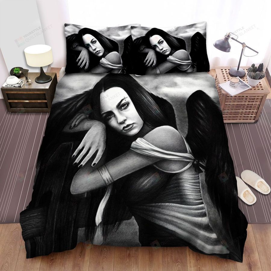 Amy Lee Black And White  Bed Sheets Spread Comforter Duvet Cover Bedding Sets