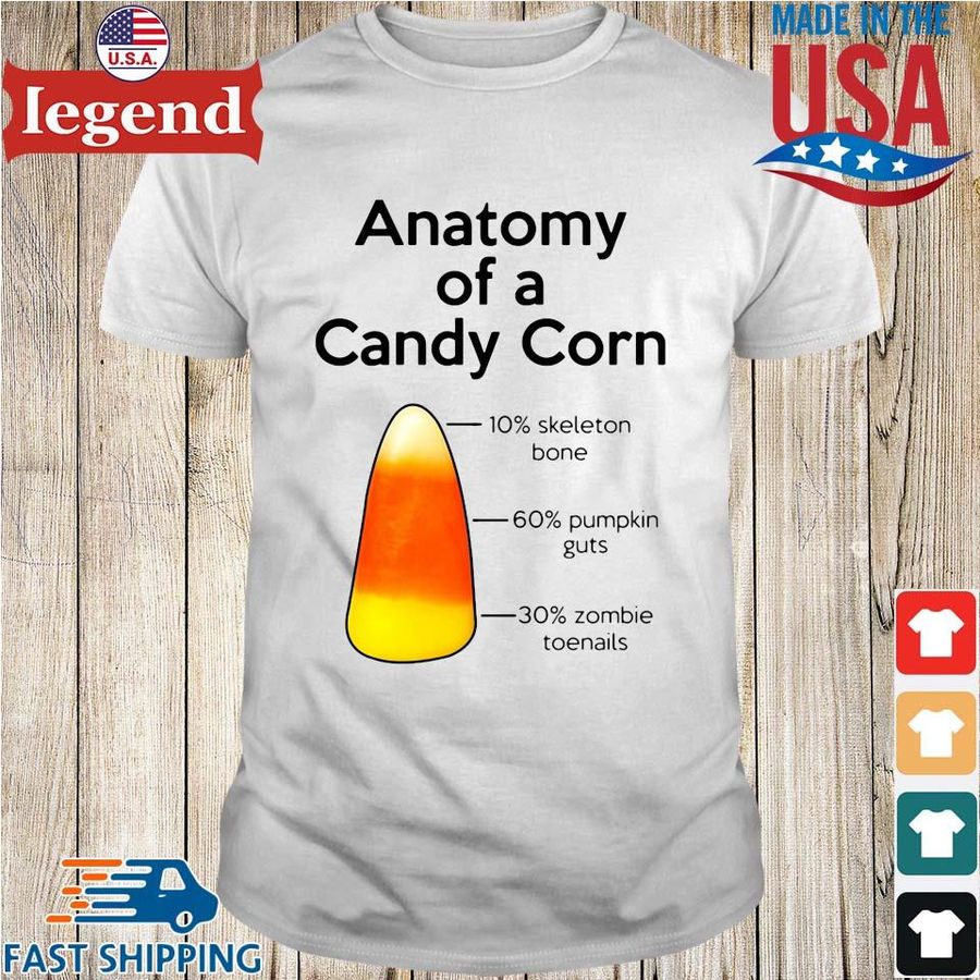 Anatomy Of A Candy Corn Skeleton Bone Shirt