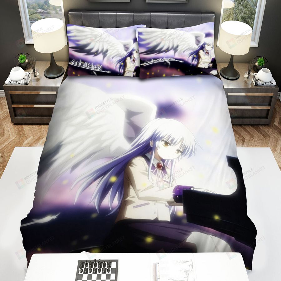 Angel Beats! Angel Wings Bed Sheets Spread Comforter Duvet Cover Bedding Sets