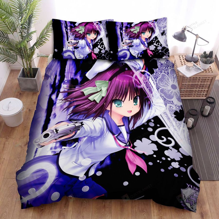 Angel Beats! Yuri Gun Bed Sheets Spread Comforter Duvet Cover Bedding Sets