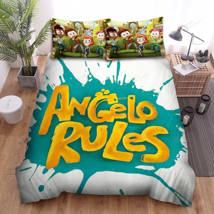 Angelo Rules And Friends On Green Sofa Bed Sheets Spread Duvet Cover Bedding Sets