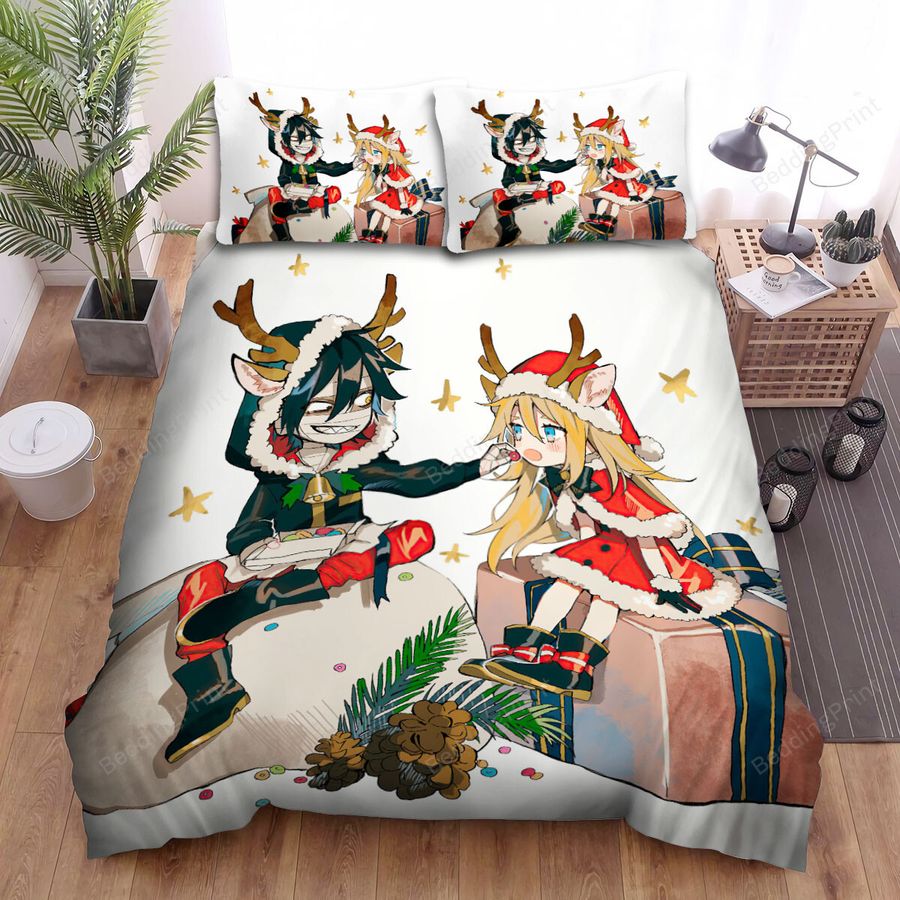 Angels Of Death Zack &Amp Ray In Christmas Costumes Bed Sheets Spread Duvet Cover Bedding Sets