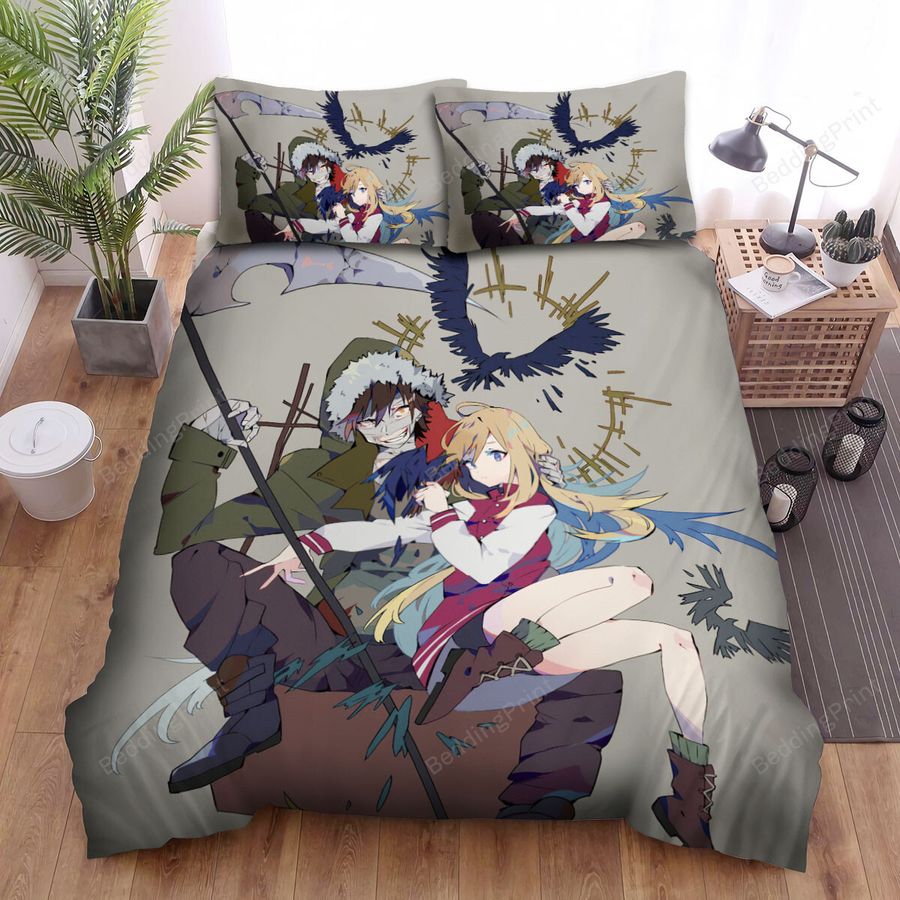 Angels Of Death Zack &Amp Ray With Black Crows Illustration Bed Sheets Spread Duvet Cover Bedding Sets