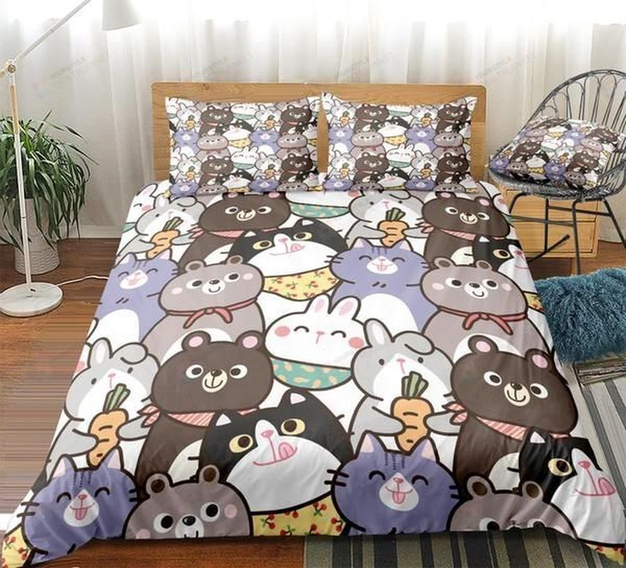 Animal Cartoon Kids Cotton Bed Sheets Spread Comforter Duvet Cover Bedding Sets
