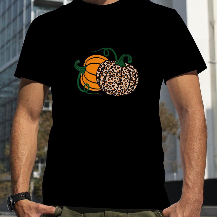 Animal Leopard Print Pumpkin Halloween Fall Autumn T Shirt