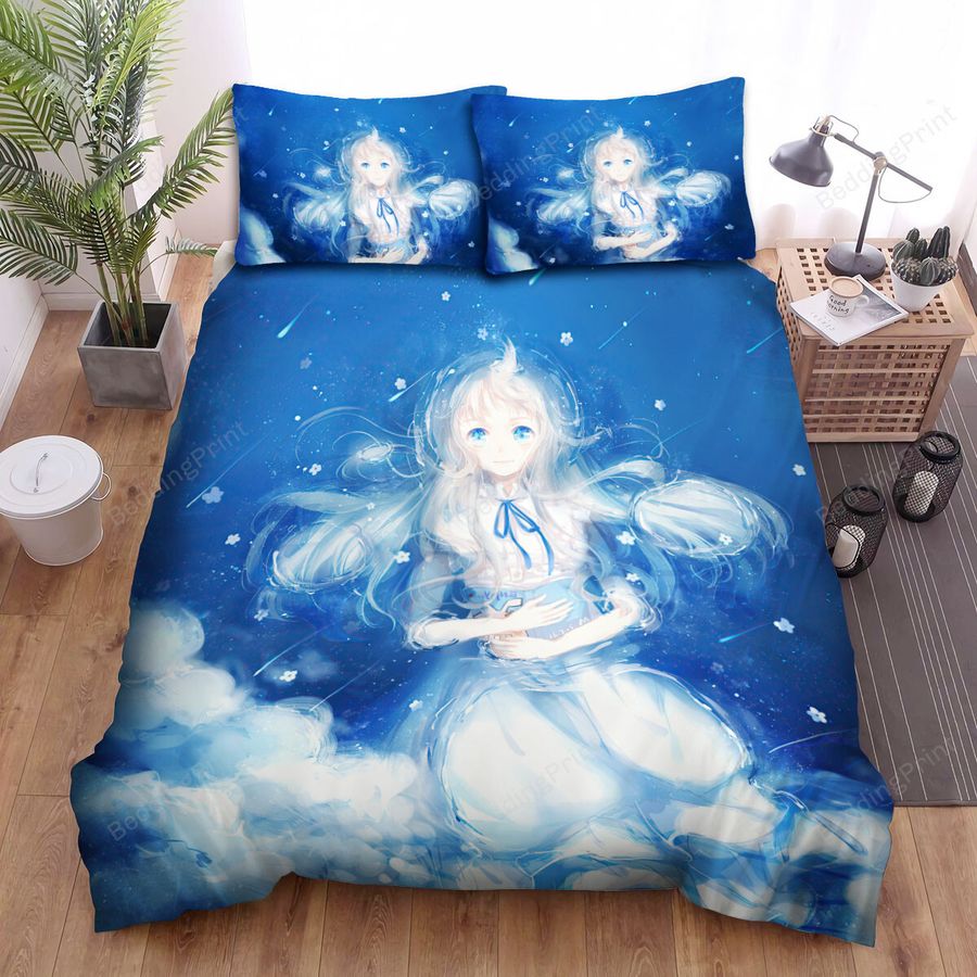 Anohana Meiko Honma In Blue Water Artwork Bed Sheets Spread Duvet Cover Bedding Sets