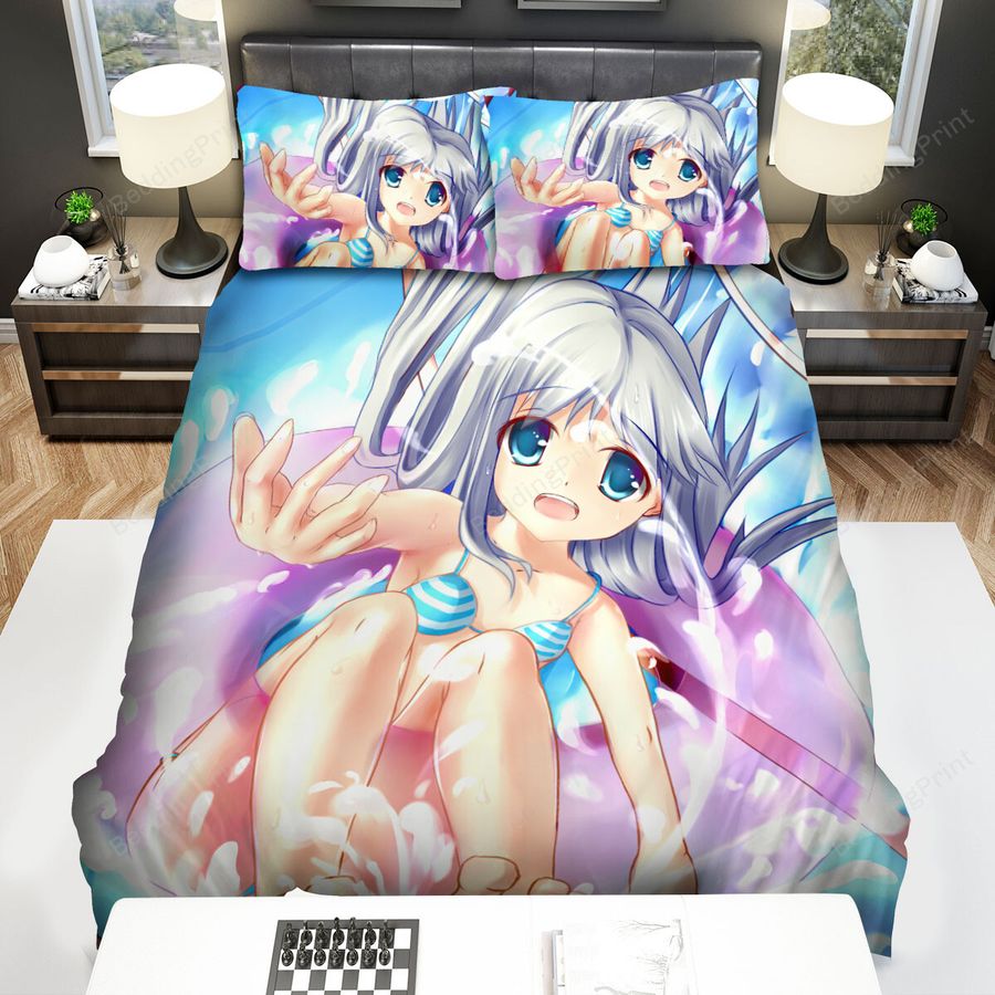 Anohana Meiko Honma Sliding In Water Artwork Bed Sheets Spread Duvet Cover Bedding Sets