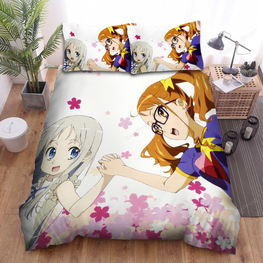Anohana The Girls Holding Hands Together Bed Sheets Spread Duvet Cover Bedding Sets