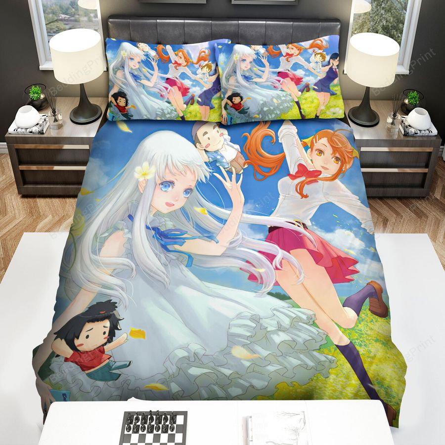Anohana The Girls Playing With The Boy Dolls Artwork Bed Sheets Spread Duvet Cover Bedding Sets