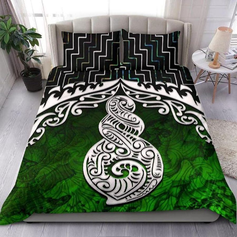Aotearoa New Zealand Green Fern Poutama Bedding Set Duvet Cover Set
