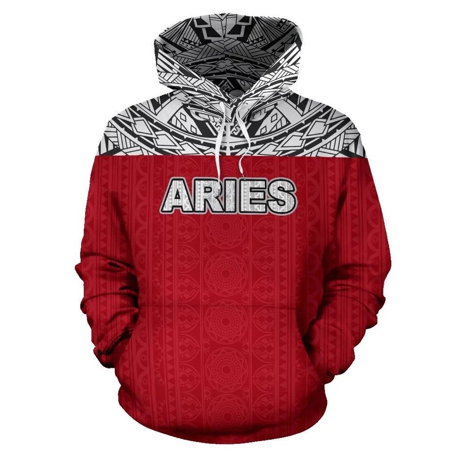 Aries Zodiac – Poly All Over Hoodie Red Version  NTH140835