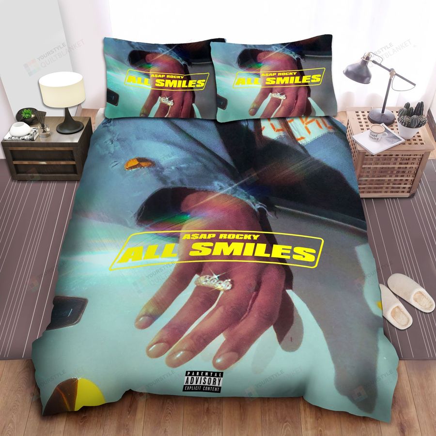 Asap Rocky All Smiles Album Cover Art Bed Sheets Spread Comforter Duvet Cover Bedding Sets