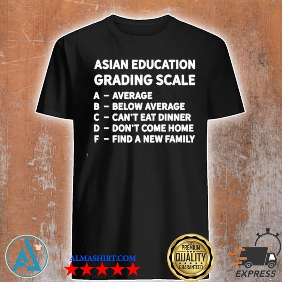 Asian grading scale school student teacher humor quote shirt