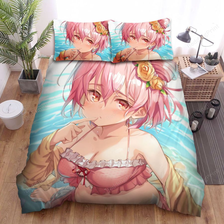 Assault Lily Hitotsuyanagi Riri In Cute Swim Suit Bed Sheets Spread Duvet Cover Bedding Sets