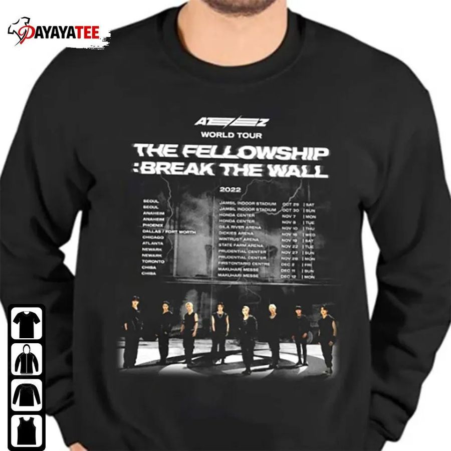 Ateez The Fellowship Break The Wall World Tour Shirt Unisex Gifts