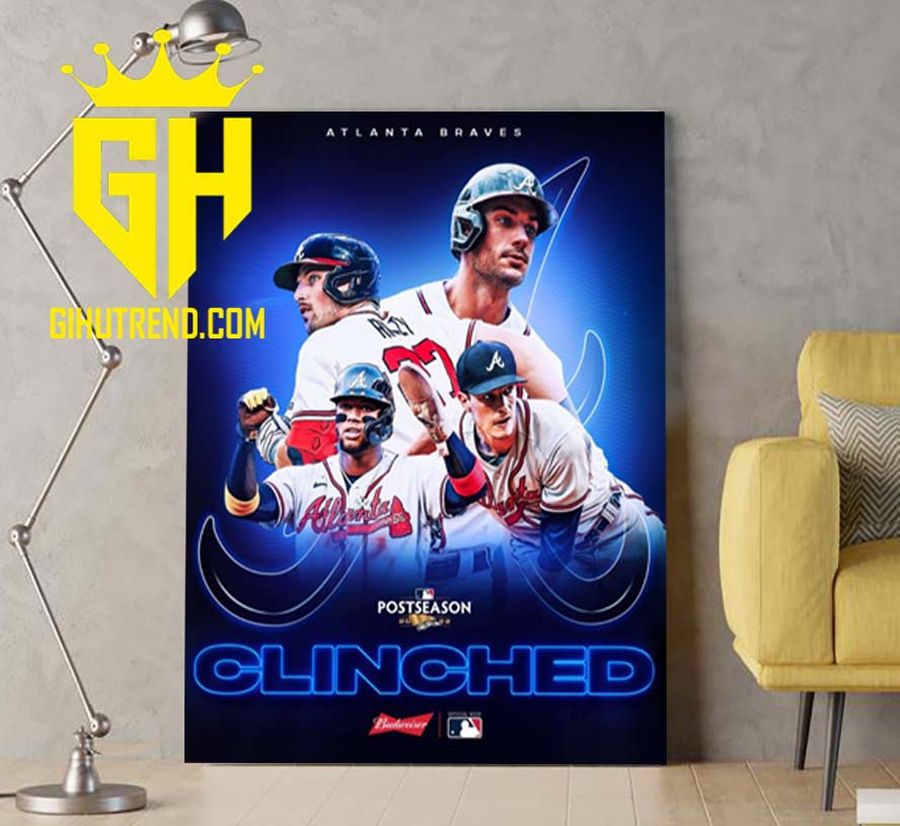 Atlanta Braves Postseason Clinched 2022 MLB Poster Canvas