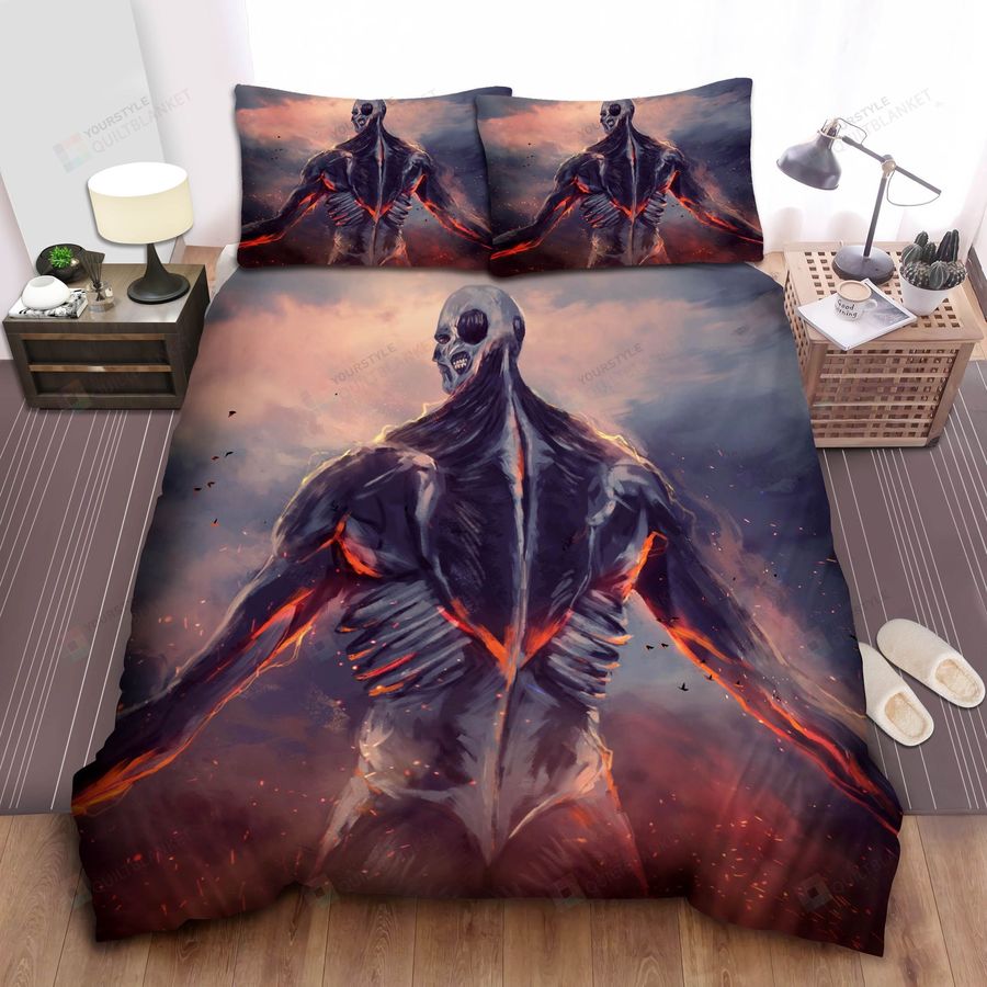 Attack On Titan The Colossus Titan Art Bed Sheet Spread Comforter Duvet Cover Bedding Sets